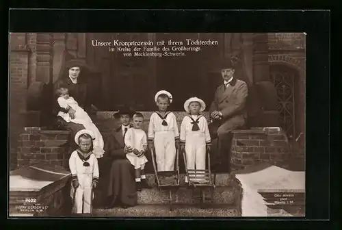 AK Grossherzog von Mecklenburg-Schwerin mit Familie und Kronprinzessin