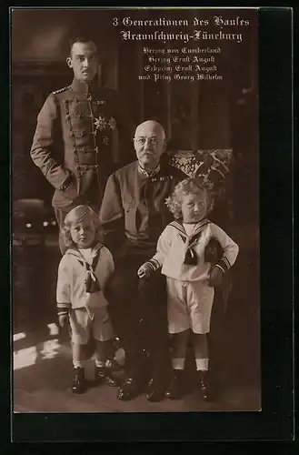 AK Herzog von Cumberland mit Herzog Ernst August und Erbprinz Ernst August