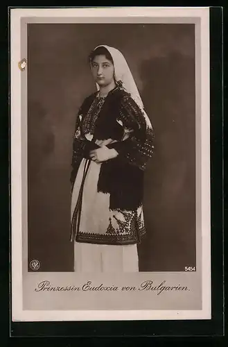 AK Prinzessin Eudoxia von Bulgarien in Tracht