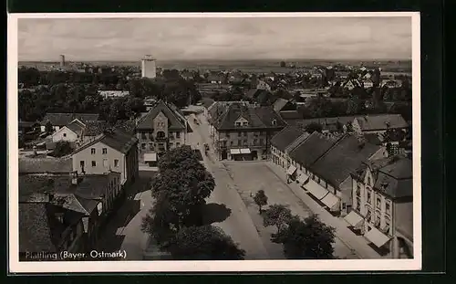AK Plattling /Bayer. Ostmark, Marktplatz aus der Vogelschau
