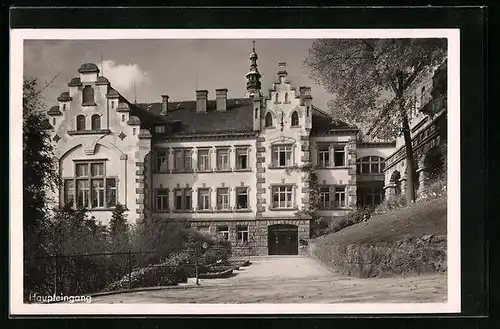 AK Rothenburg o. Tauber, Sanatorium Wildbad, Haupteingang