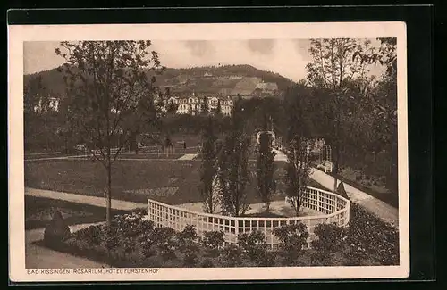 AK Bad Kissingen, Rosarium, Hotel Fürstenhof