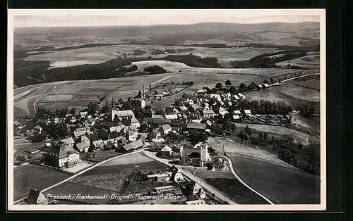 AK Presseck /Frankenwald, Fliegeraufnahme der Ortschaft