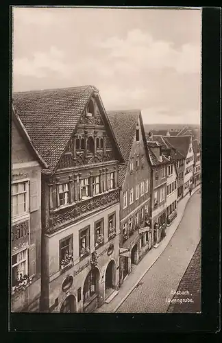 AK Ansbach, Restaurant Löwengrube aus der Vogelschau