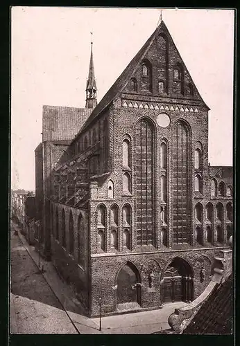 Foto-AK Lübeck, Katharinenkirche, Königstrasse Ecke Glockengiesserstrasse