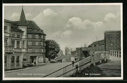 AK Cuxhaven, Strassenpartie am Schlippen