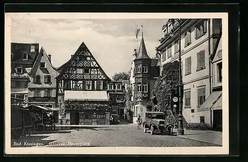AK Bad Kissingen, Strassenpartie am Unteren Marktplatz