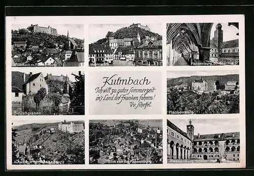 AK Kulmbach, Schiessgraben, Plassenburg, Marktplatz