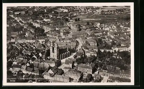 AK Bayreuth, Ortsansicht - Original-Fliegeraufnahme