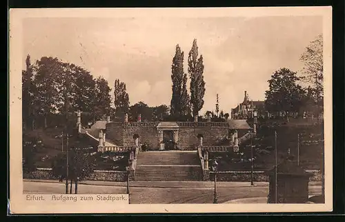 AK Erfurt, Aufgang zum Stadtpark
