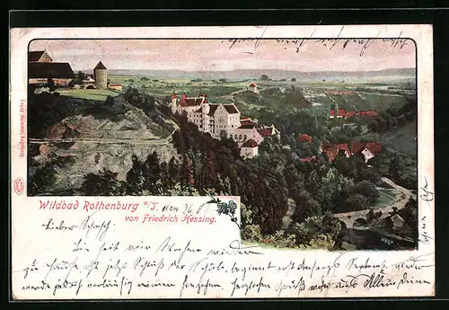 Künstler-AK Rothenburg ob der Tauber, Ortsansicht und Wildbad