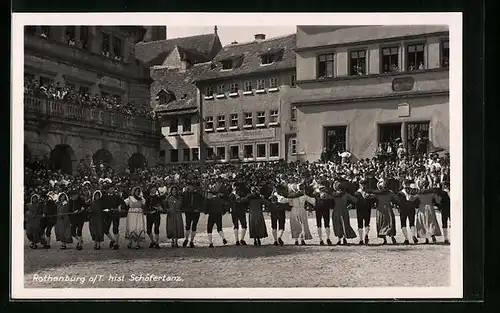 AK Rothenburg ob der Tauber, Aufführung des historischen Schäfertanzes