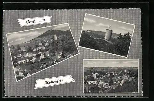 AK Hohenfels, Burgruine und Stadtblick