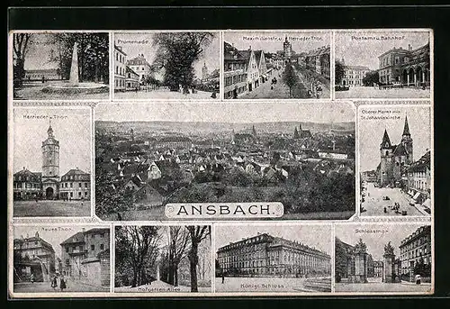 AK Ansbach, Promenade und Schlossthor