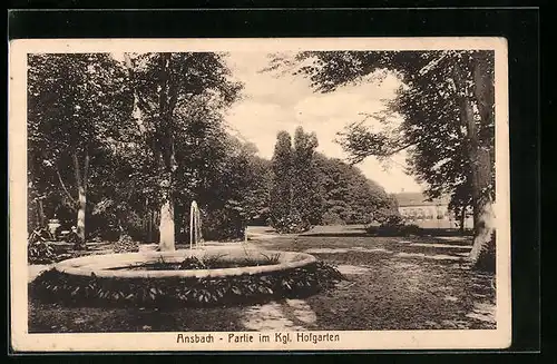 AK Ansbach, Partie am Kgl. Hofgarten