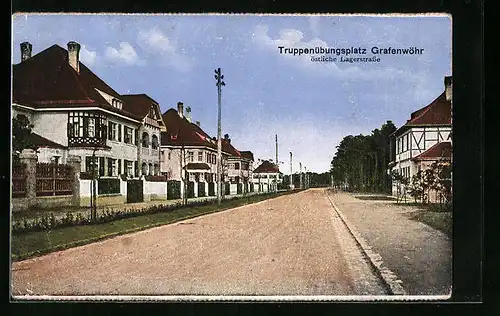 AK Grafenwöhr, Truppenübungsplatz, östliche Lagerstrasse