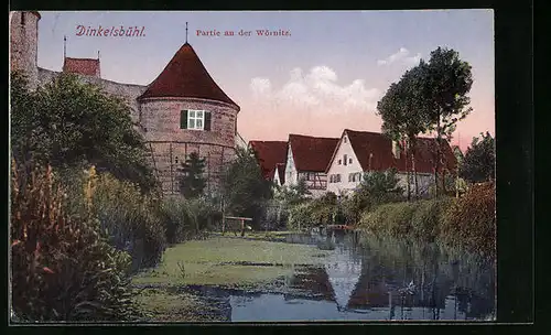 AK Dinkelsbühl, Partie an der Wörnitz