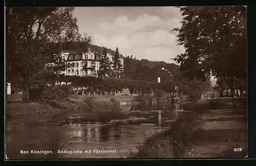 AK Bad Kissingen, Saalepartie mit Fürstenhof