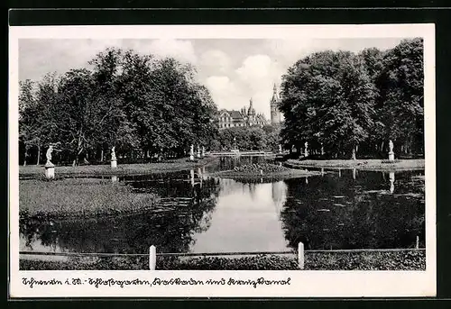 AK Schwerin, Schlossgarten mit See