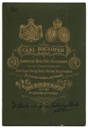 Fotografie Carl Backofen, Darmstadt, Riedeselstrasse 37, Mann mit Zwicker nebst hübschem Fräulein