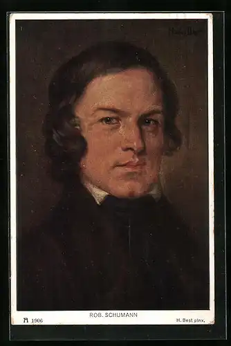Künstler-AK Portrait des Komponisten Robert Schumann