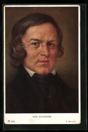 Künstler-AK Portrait des Komponisten Robert Schumann