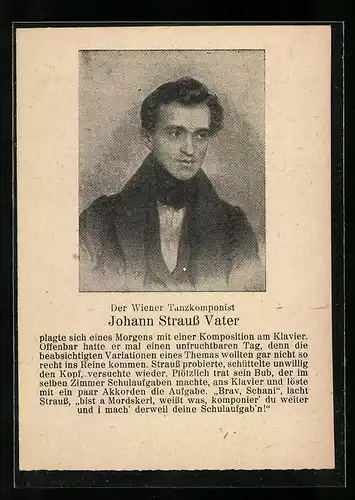 AK des Komponisten Johann Strauss Vater