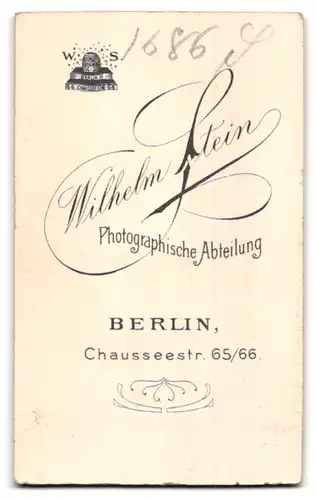 Fotografie Wilhelm Stein, Berlin, Chausseestr. 65-66, Junger Herr im Anzug mit Fliege