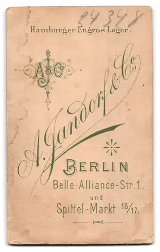 Fotografie A. Jandorf & Co., Berlin, Belle-Alliance-Str. 1, Kleiner Junge und Mädchen in hübscher Kleidung