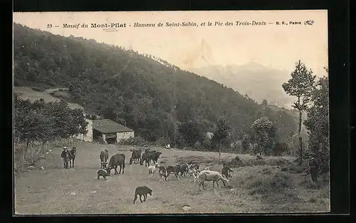 AK Mont Pilat, Hameau de Saint-Sabit, et le Pic de Trois-Dents