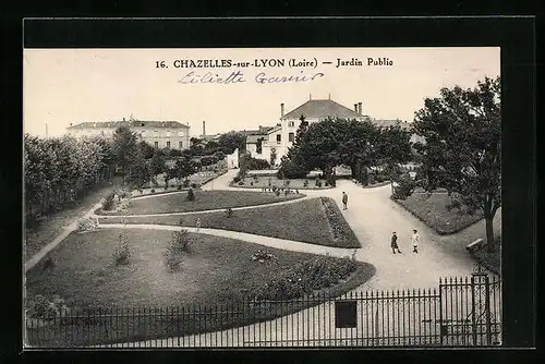AK Chazelles-sur-Lyon, Jardin Public