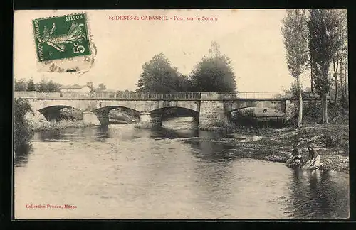 AK St-Denis-la-Cabanne, Pont sur le Sornin
