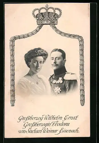 AK Grossherzog Wilhelm Ernst mit Grossherzogin Feodora von Sachsen-Weimar-Eisenach