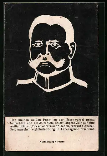 AK Optische Täuschung mit Paul von Hindenburg