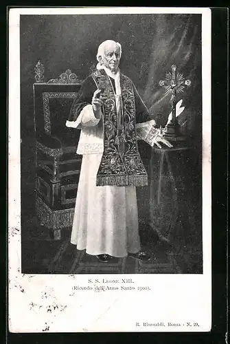 AK Papst Leo XIII. nebst Thron