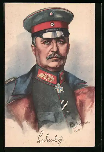 AK Erich Ludendorff in Uniform mit Schirmkappe