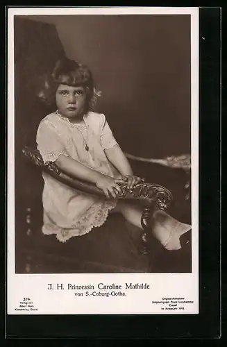 AK Prinzessin Caroline Mathilde von Sachsen-Coburg-Gotha