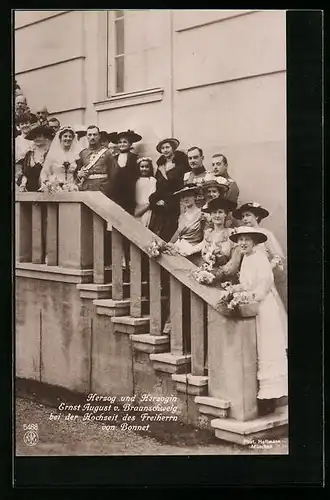 AK Ernst August Herzog von Braunschweig bei der Hochzeit des Freiherrn von Bonnet