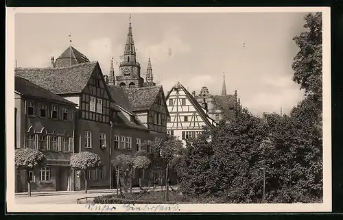 AK Ansbach, Reitbahn-Strasse mit Kirche
