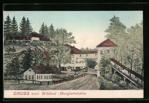 AK Wildbad-Burgbernheim, Strassenpartie mit Geäbudeansicht