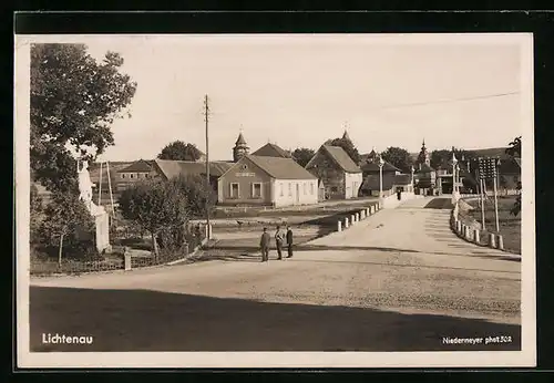 AK Lichtenau, Kriegerdenkmal und neue Brücke