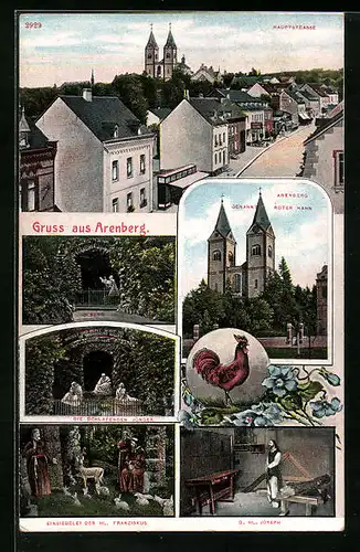 AK Arenberg, Hauptstrasse von oben, Einsiedelei des Hl. Franziskus