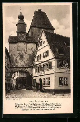 AK Rothenburg o.T., Hotel Markusturm