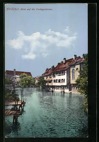 AK Erfurt, Alt-Erfurt, Blick auf die Predigerkirche