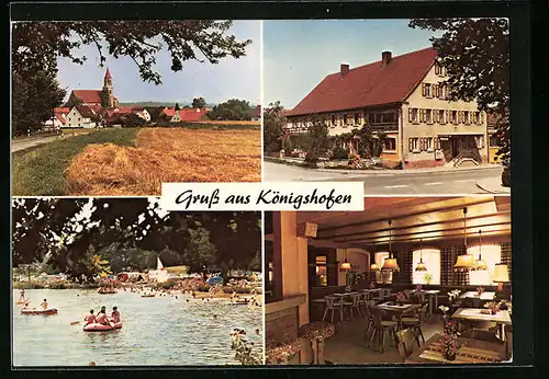 AK Königshofen / Bechhofen, Badesee und Gasthaus Stern