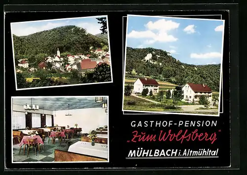 AK Mühlbach /Altmühltal, Dorfblick und Gasthof