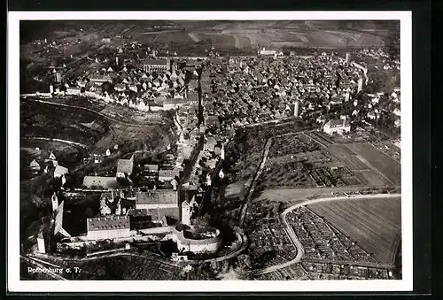 AK Rothenburg /Tauber, Fliegeraufnahme vom Ort