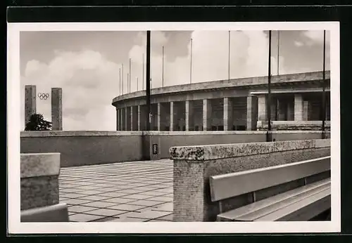 AK Berlin, Olympia-Stadion, Blick v. Schwimmstadion