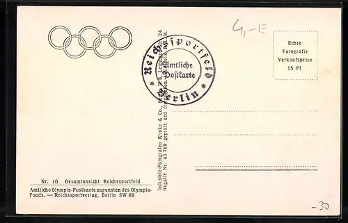 AK Berlin, Reichssportfeld, Fliegeraufnahme, Olympia