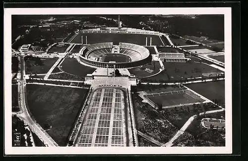 AK Berlin, Fliegeraufnahme vom Reichssportfeld, Olympia